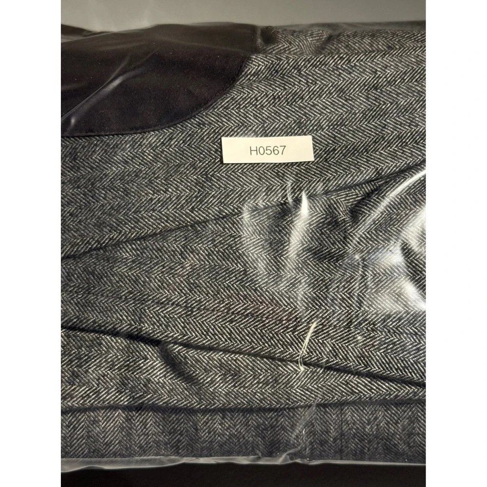 US Polo Assn Mens Grey Herringbone Blazer Elbow Patch Plaid Lining GLE4017J